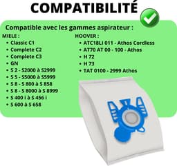 Stofzuigerzak voor MIELE GN [Set 10] Stofzakken compatibel met MIELE Classic C1 Complete C2 C3 Serie S2 S4 S5 S6 S8 Hoover Athos — thumbnail 3
