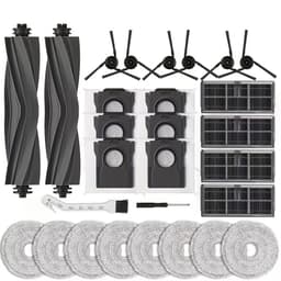 Deze 28-delige accessoirekit is Geschikt voor de robotstofzuigers Dream X40 Ultra / X40 Pro / L40 Ultra / S30 Pro Ultra. De kit bevat: 2 rubberen hoofdborstels, 4 filters, 6 stofzakken, 8 dweilpads, 6 zijborstels en 2 accessoires. — thumbnail 1