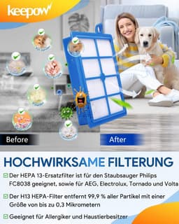 HEPA 13 filters voor stofzuigers - 3-pack - geschikt voor verschillende modellen - hoge filtercapaciteit — thumbnail 2