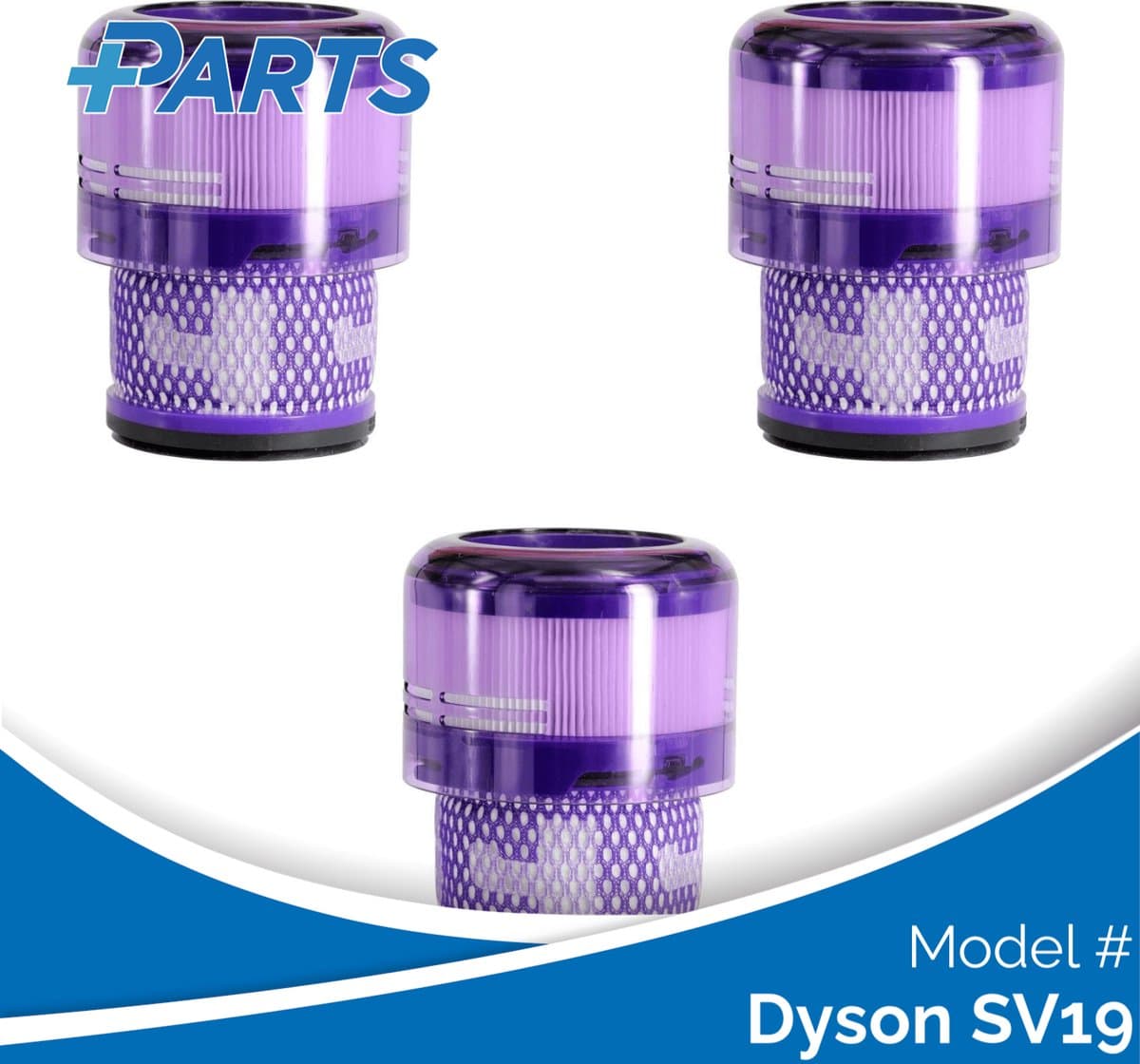Dyson SV19 Filters (3 Stuks, Plus.Parts® alternatief voor 965241-01) — afbeelding 1