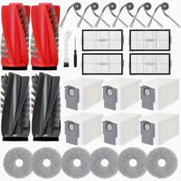 28-delige G20s Ultra Vervangingsonderdeel Accessoires voor Roborock G20s Ultra/Saros 10R/Qrevo CurvX met 2 Rode Rollers, 2 Zwarte Rollers, 4 Hepa, 6 Dweilen, 6 Stofzakken, 6 Bijrollen, 1 Schroevendraaier, 1 Reinigingsborstel, Onderhoudskit, Stofzuige — thumbnail 1