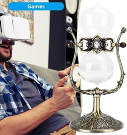 Zandloper Timer 15 Minuten - Vintage Metaal en Glas - Studie Decor Keuken Timing Kamer Timing Decoratie . — thumbnail 4