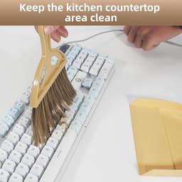 Draagbare Schoonmaakborstel en Mini Bezem Set voor Tafel, Keuken en Kantoor — thumbnail 3