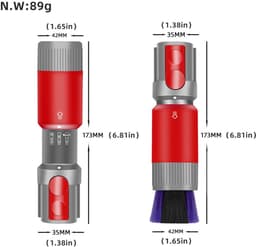 1 stuk - Stofzuigeraccessoires - Reinigingsborstel - Markeringsvrije borstel - voor Dyson Vervangingsaccessoire-stofzuigers - Geschikt voor vervanging van V8, V7, V10, V11 - Geschikt voor massief houten en hardhouten vloeren - Grijs + rood — thumbnail 3