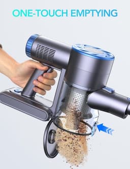Draadloze Steelstofzuiger - Lichtblauw - 3,5 kg - Met Afneembare Accu en HEPA-filter - Voor Harde Vloeren en Tapijten — thumbnail 5