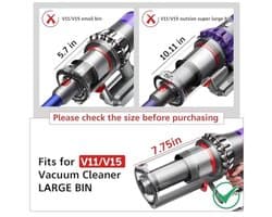 PromoHome Stofreservoir voor Dyson V11 V15 SV14 SV15 SV22 - Transparant en duurzaam stofbak vervangend onderdeel