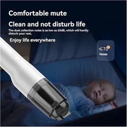 Draagbare Stofzuiger - Mini Stofzuiger - Auto Interieur Reinigen - 11000Pa Zuigkracht - 1800mAh Batterij - Wit — thumbnail 2