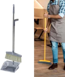 Bezem Stofferset - Schoonmaak Set - Efficiënt Schoonmaken - Stofvrije Technologie - 49 x 31 x 9 cm - Grijs — thumbnail 2
