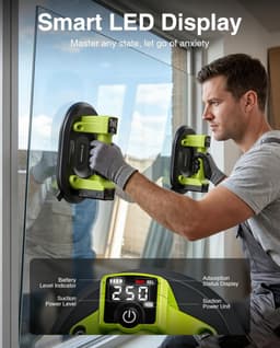 Accu zuignap - Vacuüm lifter - Platen verplaatsen - Automatische hechting - 25 cm - Groen — thumbnail 3