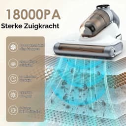 Draadloze mijtstofzuiger voor matrassen, 18 kpa matrasreiniger met 253,7 nm UV-C licht en 80000 trillingen, HEPA-filtermijtstofzuiger, handstofzuiger — thumbnail 5
