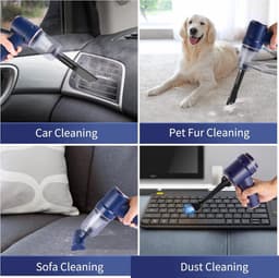 Krachtige oplaadbare Handheld Vacuum Cleaner - 2 in 1 Zuigen Blowing - Lichtgewicht voor Home Pet Hair en Car Cleaning — thumbnail 5