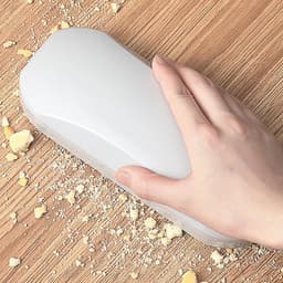 Tafelkruimelverwijderaar - Handafstoffer Schoonmaakborstel - Dagelijks Onderhoud - Ergonomische Greep - 19.8x8.3cm - Wit — thumbnail 3