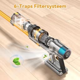 Steelstofzuiger - Draadloze Stofzuiger - Huis Reinigen - Automatische Zuigkracht - 75 Min Werktijd - Goud — thumbnail 5