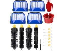 17 stuks - 2 paar Hoofdborstel, 4 filter , 6 zijborstel , 1 Platte kwast, 1 Ronde kwast en 1 schroevendraaier - Voor iRobot Roomba 600-serie 605 606 610 615 616 620 621 625 630 631 632 650 651 653 655 660 670 671 676 680 681