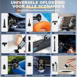 Handstofzuiger accu - Mini stofzuiger - Auto en huis - 4-in-1 functie - 28000 PA - Zwart — thumbnail 3
