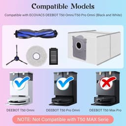 Geschikt voor Ecovacs Deebot T50 Pro Omni/T50 Omni Gen2/T50 Omni/T50 stofzuigeraccessoires: reinigingspad, HEPA-filter, stofzuigerzak — thumbnail 3