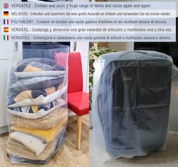 Opbergzakken - Jumbo Zakken - Opslag en Transport - Extra Sterk Materiaal - 92x122cm 250L - Transparant — thumbnail 5