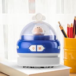 Kleine stofzuiger - Bureau reiniger - Bureau schoonhouden - USB oplaadbaar - 9x9x13 cm - Paars — thumbnail 4