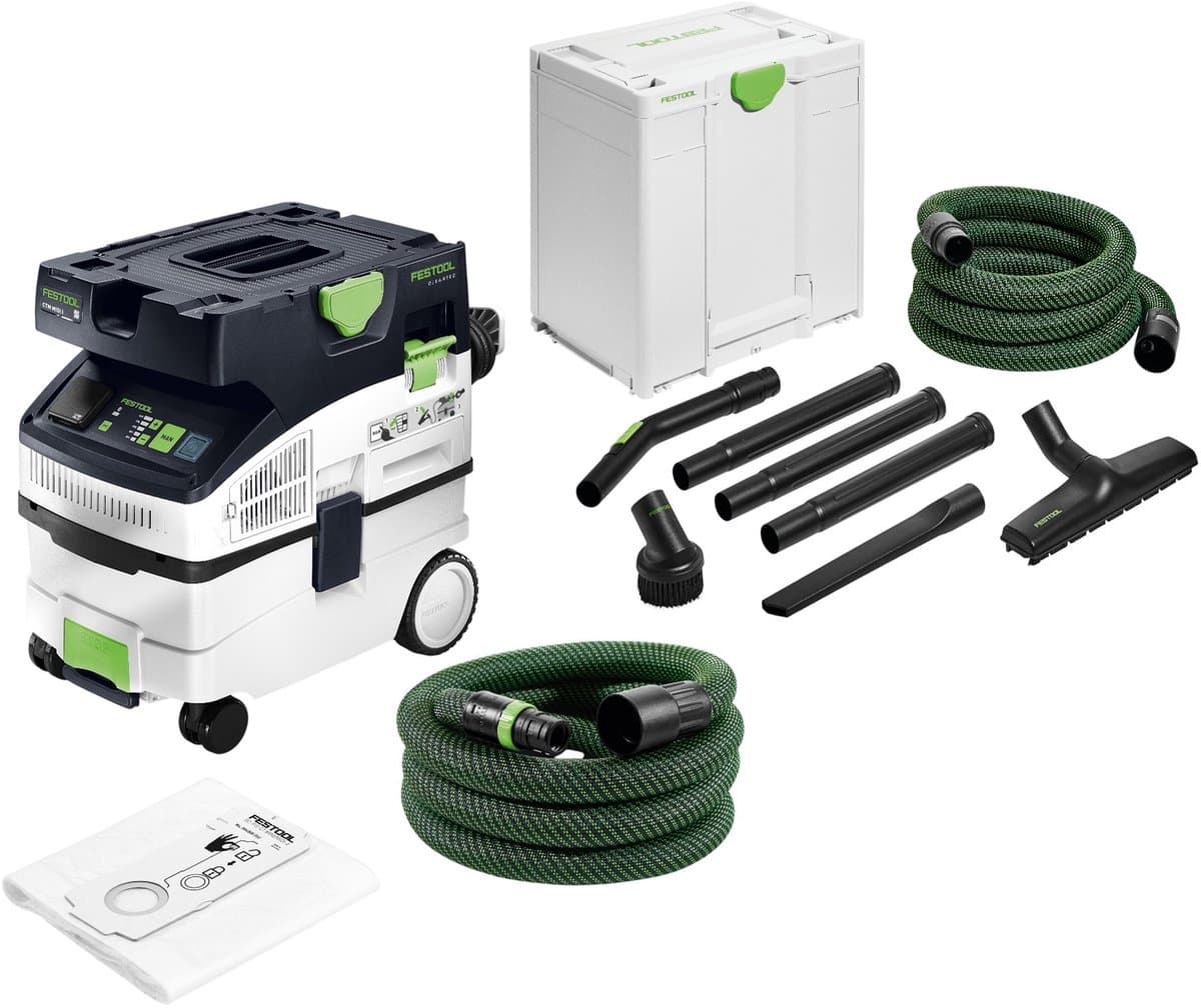 Festool CTM MIDI I CLEANTEC mobiele afzuiger 1200 watt 15 l stofklasse M + RS-HW D 36-Plus schoonmaakset voor vakmensen — afbeelding 1