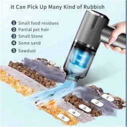 Draagbare Stofzuiger - Kruimelzuiger Auto - Snel Schoonmaken - 4-in-1 Multifunctioneel - 0.5L Capaciteit - Grijs — thumbnail 2