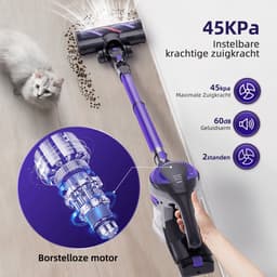 Elekiatech Steelstofzuiger - 45000 Pa - 2600 mAh Accu - Steelstofzuiger Draadloos - 50 Minuten - 1,5 L Stofbak - voor Tapijten en Harde Vloere — thumbnail 4