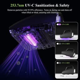 Mijtzuiger voor matrassen met UV-licht, 15 kPa, 60 °C hete lucht, 450 W, dubbel borstelsysteem voor stof en dierenharen — thumbnail 2