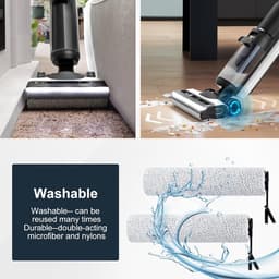 2x Borstelrol - reserveonderdelen geschikt voor Tineco FLOOR ONE S7 PRO - FLOOR ONE S6 - FLOOR ONE SWITCH S6 - FLOOR ONE SWITCH S7 - FLOOR ONE S7 COMBO - FLOOR ONE S7 FLASHDRY Stretch draadloze nat- en droogzuiger - draadloze stofzuiger — thumbnail 5