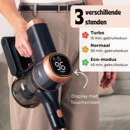 BambiClean Steelstofzuiger Draadloos Zonder Zak - 30kPa Zuigkracht - LED Vuildetectie - Snoerloze Stofzuiger op Accu — thumbnail 4