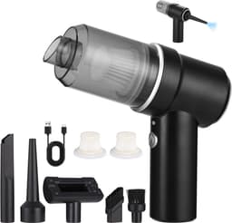 Multifunctionele Kruimeldief - Auto Stofzuiger - Auto en Huis - Verschillende Opzetstukken - 19.8 cm - Zwart — thumbnail 1