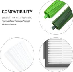 kwmobile reserveonderdelen compatibel met iRobot - Set van 8 - Geschikt voor Roomba e5, i7 en i7+ met 3 filters, 3 zijborstels en 2 hoofdborstels — thumbnail 2
