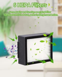 Vervangingsonderdelen geschikt voor iRobot Roomba E5 E6 i7 i7+ i3 i3+ i4 i4+ i6 i6+ j7 j7+, vervangende accessoirekits geschikt voor iRobot i-, e- en j-serie, 6 filters, 6 zijborstels, 4 rubberen borstels. — thumbnail 4