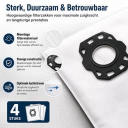 BukkitBow - Set Stofzuigerzakken Geschikt voor Karcher WD 2 PLUS & WD3 series - KFI 357 Stofzuigerzak 2.863-314.0 Stofzuiger - Set 4 Stuks — thumbnail 3