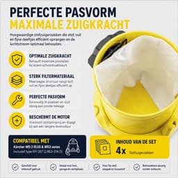 BukkitBow - Set Stofzuigerzakken Geschikt voor Karcher WD 2 PLUS & WD3 series - KFI 357 Stofzuigerzak 2.863-314.0 Stofzuiger - Set 4 Stuks — thumbnail 5