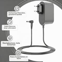 Vervangende Oplader Geschikt voor Dyson - 26.1V Oplader Geschikt voor Dyson V6 V7 V8 - Kabel 1,8 m - Universeel - Voor Dyson Steelstofzuigers - Stofzuigeradapter - Voor Animal Stofzuigers Netwerkadapter AC-Ad — thumbnail 3