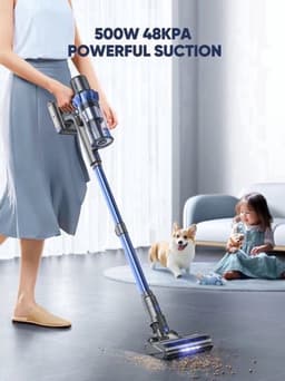 Steelstofzuiger - Vacuum Cleaner - Draadloze Stofzuiger- Kruimeldief Snoerloos - 500W - 48KPA Zuigkracht - Handstofzuiger - Tot 55 Min Oplaadtijd - Anti-Winding Borstel en 1.5L Groot Stofreservoir - voor Tapijt, Vloer & Auto — thumbnail 1