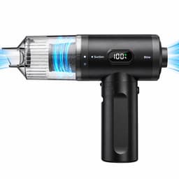 MSB HANDEL® 2-in-1 Auto Stofzuiger - Zuigen & Blazen - Kruimeldief - 7 Opzetstukken - Oplaadbaar - Handstofzuiger - Air Duster - Zwart — thumbnail 2