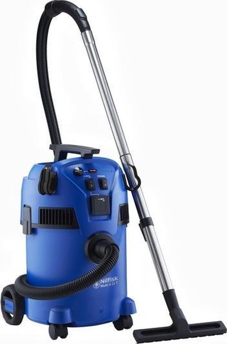 Nilfisk Multi 22T Nat en Droogzuiger - 1200 W - Extra stekkeraansluiting - Blauw — afbeelding 1