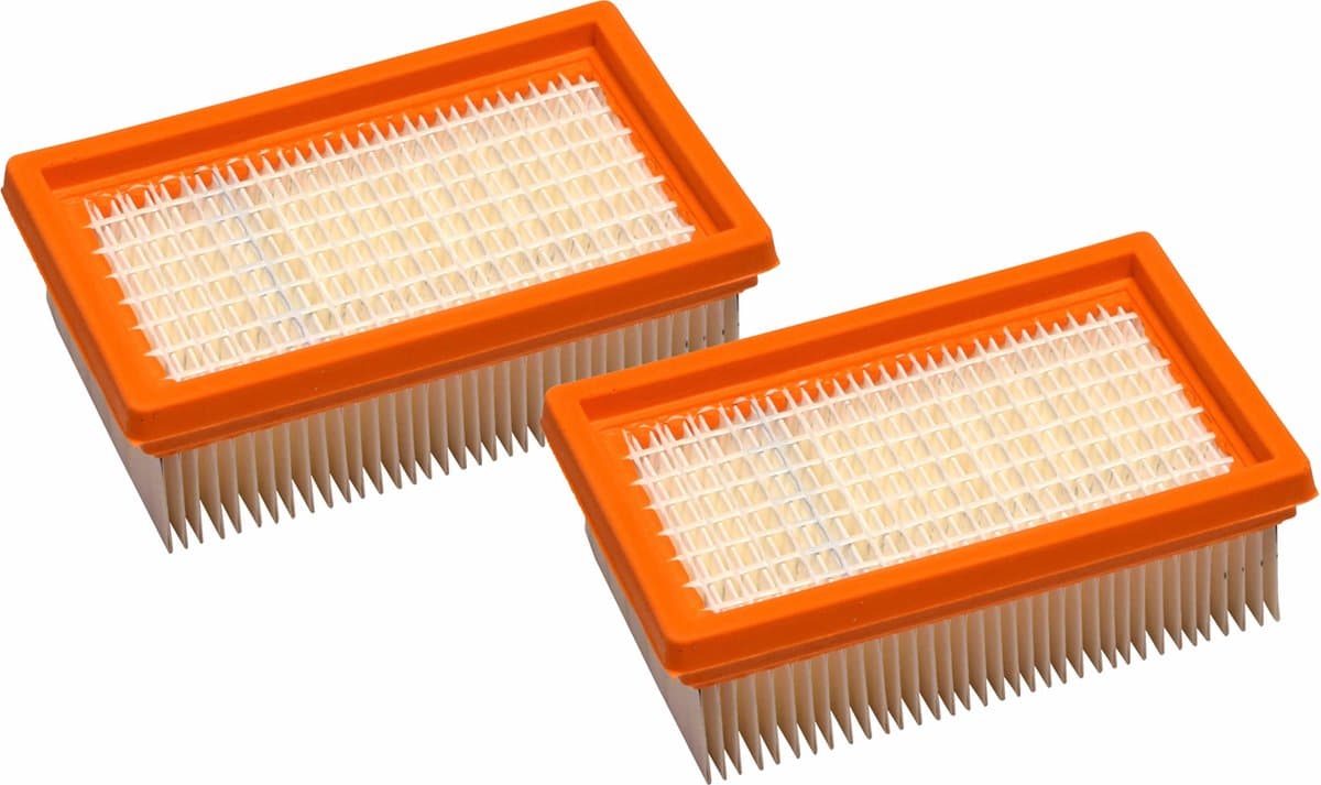 Geschikt voor KARCHER. 2 stuks vlakfilter Stoffklasse M voor WD4, WD5, WD6, MV4, MV5, MV6, KFI4410, 2.863-005.0. COVAKO Merk — afbeelding 1