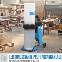 Professionele Afzuiginstallatie voor Houtbewerking - 550 W, 1150 m³/h, Verrijdbaar, Tankvolume 65 l, Incl. Adapterset — thumbnail 2