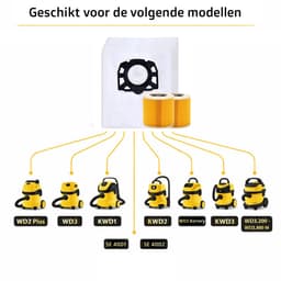 20x Stofzuigerzakken & 2 filter geschikt voor Karcher WD2 Plus, WD3 (Battery), KWD1, KWD2, KWD3, WD3.200 - WD3.800 M - stofzuigzak stofzakken — thumbnail 2