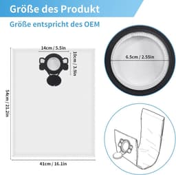 8 stuks stofzuigerzakken - geschikt voor Nilfisk ATTIX 33/44 - VL200 - Aero 20/21 - Aero 25/26/31 & Makita VC2010L - VC2511L - VC2512L - VC3011L — thumbnail 5