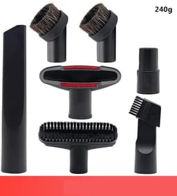 7-delig stofzuiger hulpstukken set - geschikt voor Miele - AEG - Karcher - Bosch - Numatic - Nilfisk - meubelborstel - spleetzuigmond - stofzuigermond - stofzuigermondstuk - stofzuigervoet - borstel - universeel zuigmond — thumbnail 1