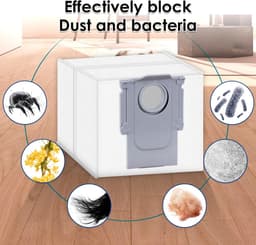 (15 Pack) Vervangende Stofzakken Geschikt voor Roborock S8+/ S8 Pro Ultra/ /Q8 Max Max+/ S7 MaxV Ultra/ Q5/ Q5+/ Q7/ Q7+/ Q7 Max/ Q7 Max+/ S7 Pro Ultra, Zelflegende Dock-Wegwerpzakken, 3L Capaciteit — thumbnail 3