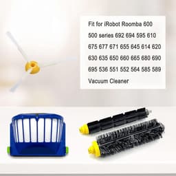 Vervangende Onderdelen Accessoires - Geschikt voor iRobot Roomba 600 Serie 694 676 675 692 695 677 671 690 680 660 650 620 614 610 600 Stofzuiger Robot - 1 Paar Hoofdborstel 4 Filter 4 Zijborstel - Reserveonderdelen — thumbnail 3