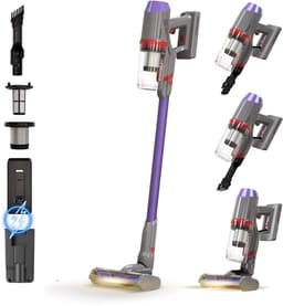 TurboTronic C27 Steelstofzuiger met kruimeldief zonder zak - Draadloos - Hoge zuigkracht - HEPA - lichtgewicht - 2 Snelheden - ECO-vriendelijk - Harde en zachte vloeren - Paars — thumbnail 1