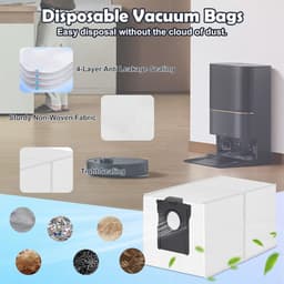 18 Stuks Accessoires geschikt voor Dreame X40 PRO/X40Ultra/L40 Ultra Robotstofzuiger - 1 Hoofdborstel, 2 Filters, 4 Zijborstels, 4 Dweildoeken, 6 Stofzakken, 1 Reinigingsborstel — thumbnail 5