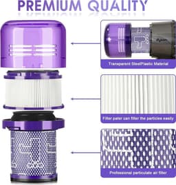 Vervangingsfilters voor de Dyson V12 stofzuiger, 2 stuks, wasbare HEPA-filters, geschikt voor de paarse filters van de Dyson V12 stofzuiger. — thumbnail 2