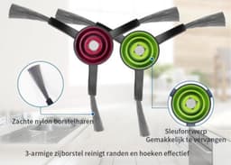 Robotstofzuiger Vervangingsonderdelen geschikt voor ECOVACS DEEBOTX1 Omni / X1TURBO / X1 Plus / T10 Omni Accessoires 6 Zijborstels — thumbnail 2