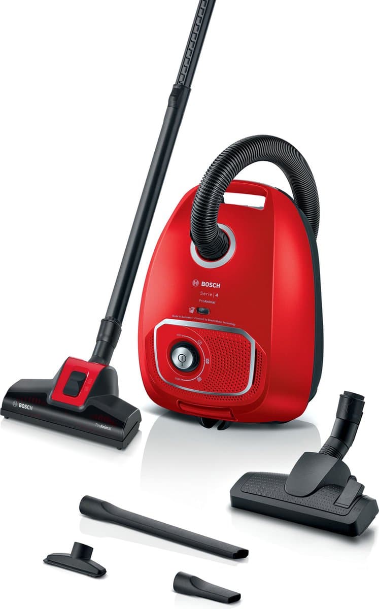 Bosch ProAnimal BGB41PET1 Serie 4 - Stofzuiger met zak - 11 mtr bereik - HEPA 13 - Rood — afbeelding 1