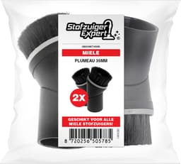 2x Plumeau Geschikt voor Miele - Stofzuigerborstel Geschikt voor Alle Miele stofzuigers - Hulpstuk Plumeau 35mm - 1 op 1 pasvorm - 360 graden draaibaar voor extra gemak — thumbnail 2